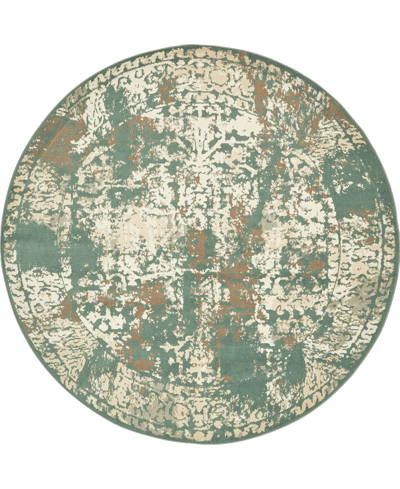 Bayshore Home Tabert Tab1 8' X 8' Round Area Rug In Green