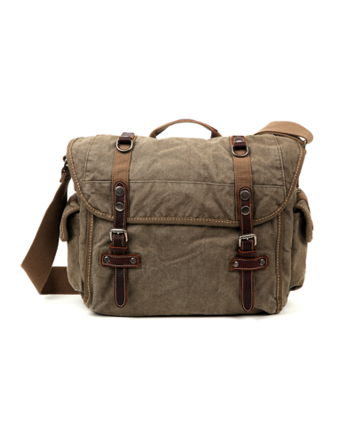 Tsd Brand Silver Road Canvas Messenger Bag In Camel