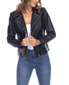 White Mark Plus Size Faux Leather Jacket In Black