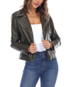 White Mark Plus Size Faux Leather Jacket In Olive