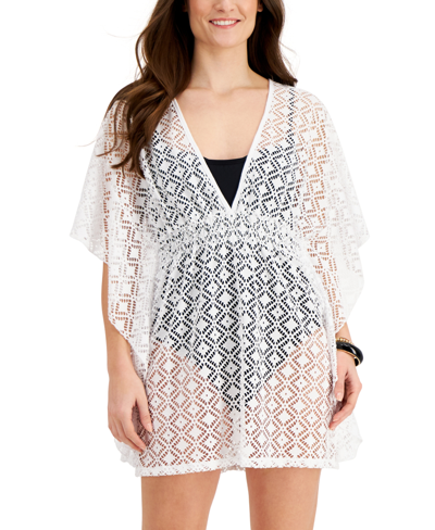 Miken Juniors' Crochet Cover-up, Created For Macy's Women's Swimsuit In White