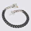 Alyx Gunmetal & Silver Ceramic Buckle Chain Necklace In Black