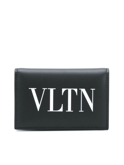 Valentino Garavani Vltn Print Cardholder In Black