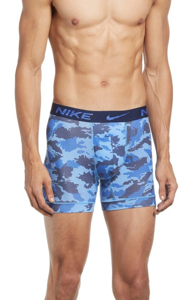 Nike Dri-fit Assorted 2-pack Reluxe Boxer Briefs In Camo Print/ Obsidian