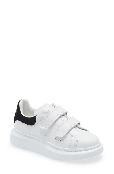 Alexander Mcqueen Kids' White And Black Velcro Oversized Trainers