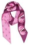 Valentino Vlogo Silk-twill Neck Tie In Eclectic Pink/ Ripe Plum