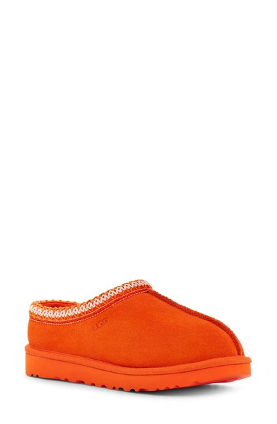 Ugg Embroidered Suede Slippers In Orange