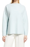 Eileen Fisher Crewneck Wool Box Top In Clearwater