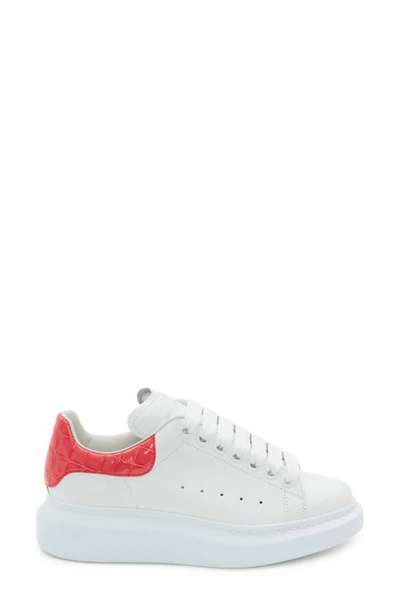 Alexander Mcqueen Platform Sneaker In White/ Coral