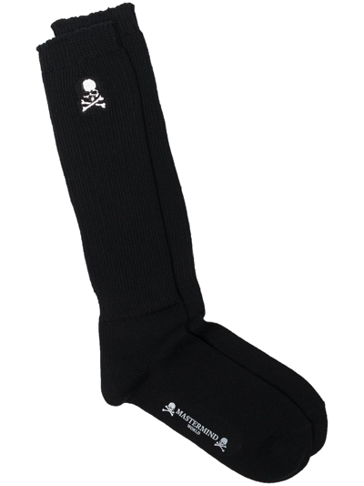 Mastermind Japan Skull Motif Knee-length Socks In Black