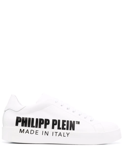 Philipp Plein Logo-print Low-top Sneakers In Weiss