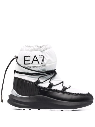 Ea7 Logo-print Snow Boots In Weiss