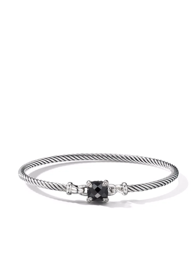 David Yurman Sterling Silver Chatelaine Onyx And Diamond Bracelet