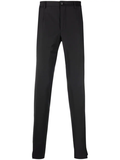 Philipp Plein Side-stripe Straight-leg Trousers In Black