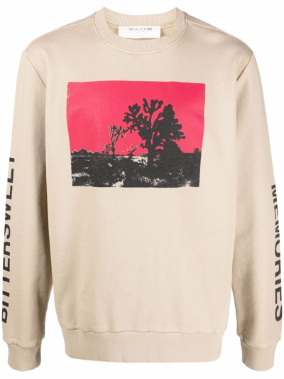 Alyx Graphic-print Relaxed-fit Cotton-jersey Sweatshirt In Neutrals