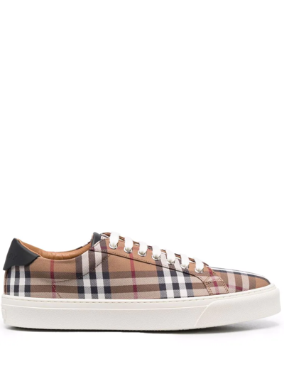 Burberry Vintage Check Low-top Sneakers In Archive Beige