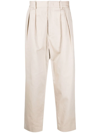 Isabel Marant Niouflow Mom-fit Ecru Cotton Trousers In Blue