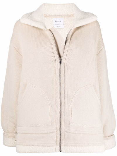 Barrie Woven Bomber Jacket In Nude
