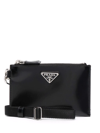 Prada Logo Plaque Zip-up Wallet In Schwarz