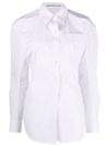 Alexander Wang Long-sleeve Cotton Shirt In Weiss
