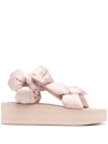 Redv Puffy Strap Flatform Sandals In Rosa