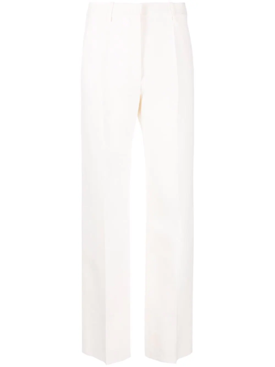 Valentino High-waisted Straight-leg Trousers In White