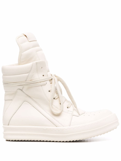 Rick Owens Geobasket High Top Sneakers In Neutrals