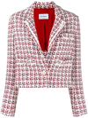 Ferragamo Patterned Boxy Jacket In Weiss