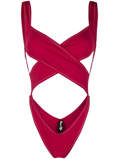 Reina Olga Exotica Cross-strap Swimsuit In Rot