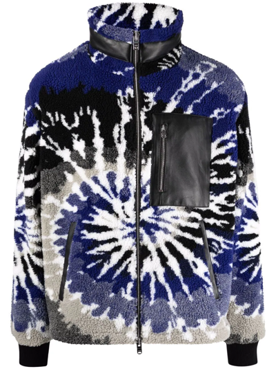 Amiri Tie-dye Polar Fleece Jacket - Atterley In Blue & Black