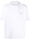 PRADA TRIANGLE LOGO CHEST POCKET T-SHIRT