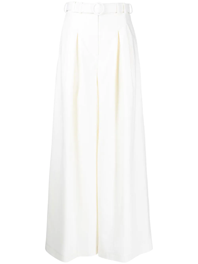 Costarellos Tailored Palazzo Pants In White