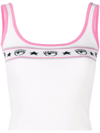 Chiara Ferragni Intarsia-knit Sleeveless Top In Weiss