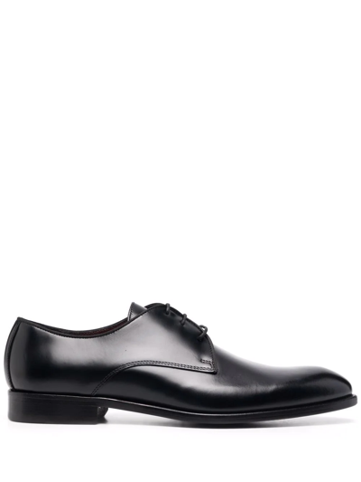 Corneliani Lace-up Leather Derby Shoes In Black