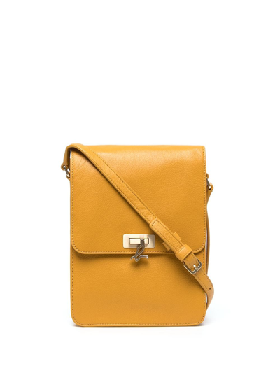 Agnès B. Crossbody Leather Messenger Bag In Yellow