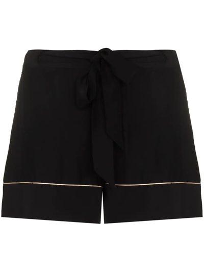 Kiki De Montparnasse Silk Pyjama Shorts In Black