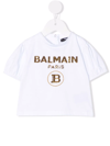 Balmain Sequin-embellished Logo T-shirt In White