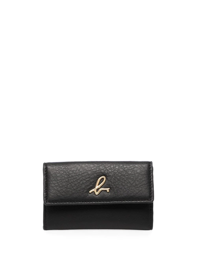 Agnès B. Leather Cardholder Wallet In Black
