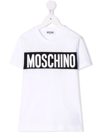 Moschino Kids' Logo-print T-shirt In White