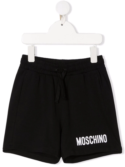 Moschino Kids' Logo-print Shorts In Black
