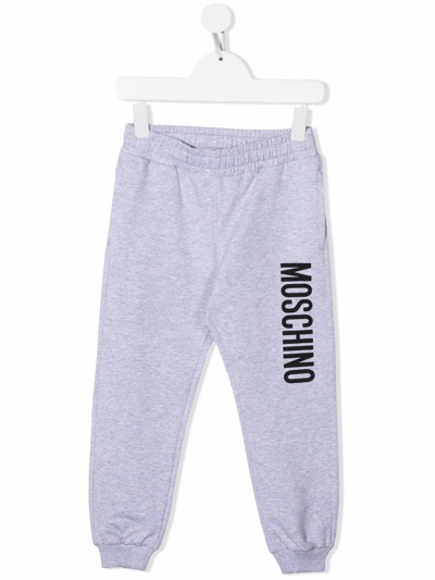 Moschino Kids' Logo-print Track Pants In Grey