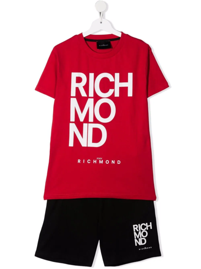 John Richmond Junior Teen Logo-print T-shirt And Shorts Set In Red
