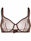 Eres Eden Full Cup Sheer Bra In Brown