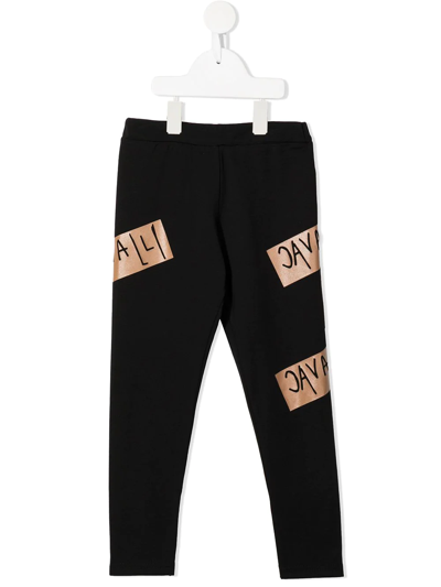 Roberto Cavalli Junior Kids' Logo-print Slim-fit Joggers In Black