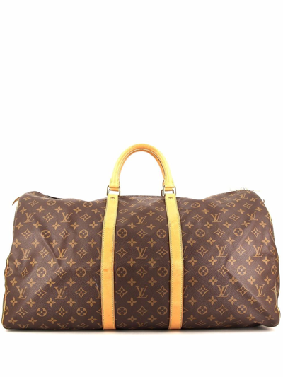 Pre-owned Louis Vuitton 1997  Keepall 55 Holdall Bag In Brown