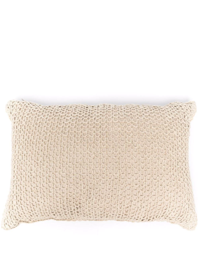 Brunello Cucinelli Pointelle-knit Rectangle Cushion In Neutrals