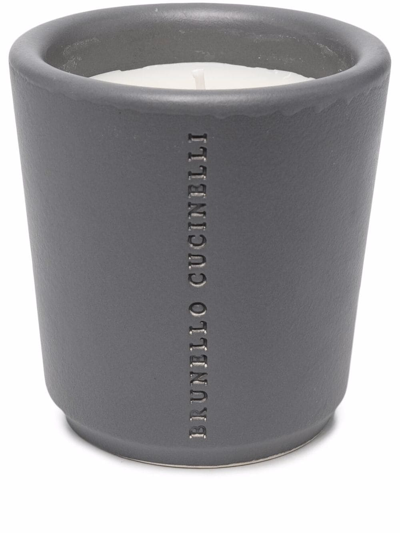 Brunello Cucinelli 裂痕效果容器香薰蜡烛（714克） In Grey