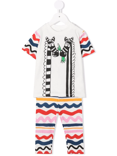 Stella Mccartney Baby Set Of Cotton T-shirt And Leggings In Multicolor