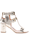 LAURENCE DACADE T-BAR STRAP 70MM LEATHER SANDALS