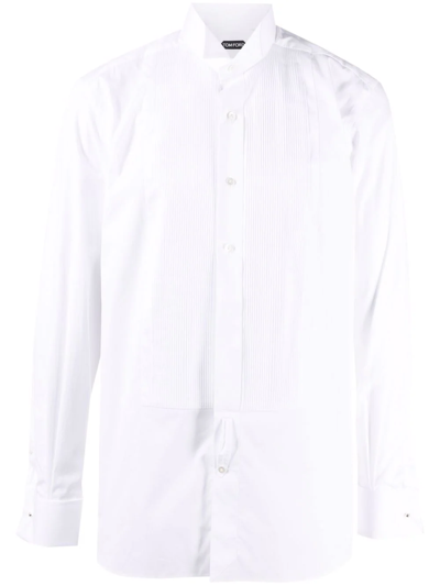 Tom Ford Tuxedo Bib Shirt In White